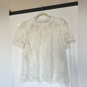 White lace boutique shirt- Large